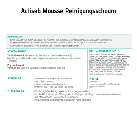 Actiseb Mousse - Ceramal ACN3 - Klärender Reinigungsschaum für Akne
