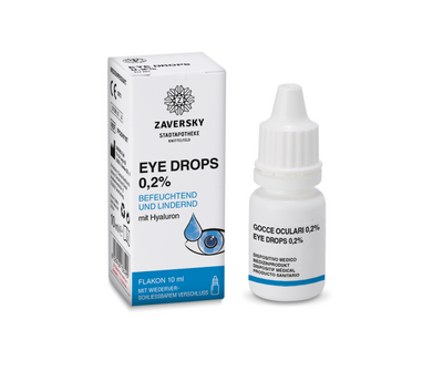 Augentropfen 0,2% befeuchtend und lindernd mit Hyaluron bei Apotheke Zaversky