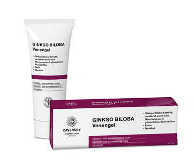 GINKGO BILOBA Venengel - fördert die Mikrozirkulation, mindert das Schweregefühl, kühlend bei Apotheke Zaversky