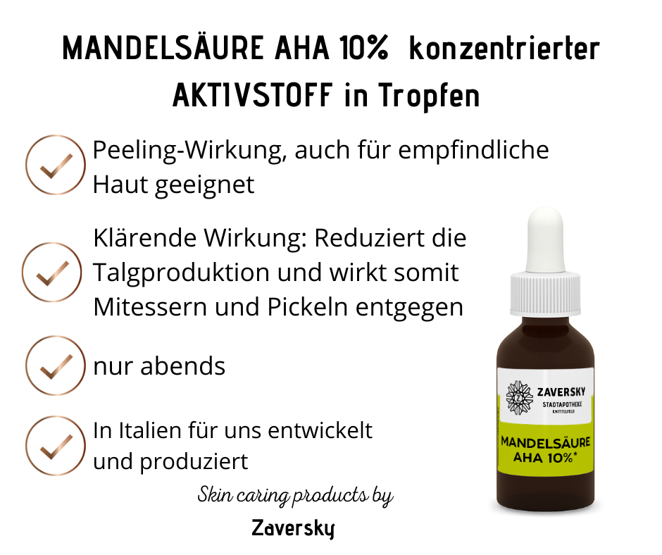 MANDELSÄURE AHA 10% konzentrierter AKTIVSTOFF in Tropfen CareZ bei Apotheke Zaversky