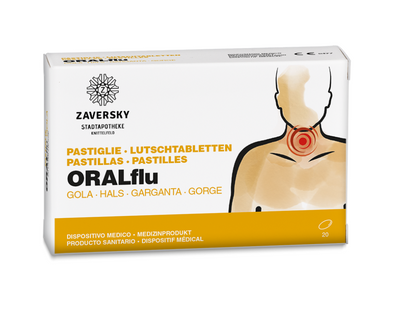ORALflu - Lutschtabletten beruhigt den gereizten Hals bei Apotheke Zaversky
