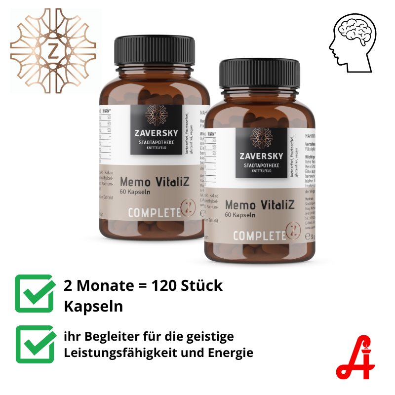Memo VitaliZ - ihr Begleiter für die geistige Leistungsfähigkeit und Energie bei Apotheke Zaversky