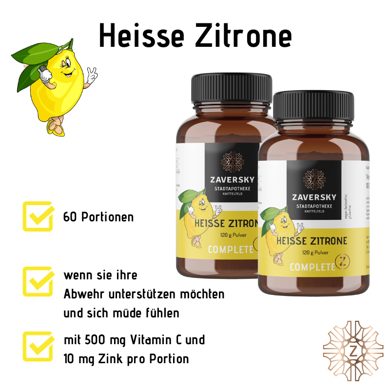 Heiße Zitrone - wenn sie ihr Abwehrsystem unterstützen wollen und sich müde fühlen bei Apotheke Zaversky