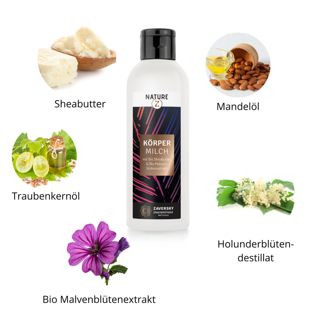 Körpermilch White Edition mit Traubenkernöl, Sheabutter und Holunderblüten von CareZ