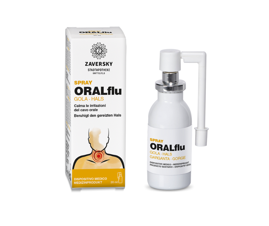 ORALflu Hals Spray mit Ringelblume, Isländisch Moos, Aloe Vera und Honig