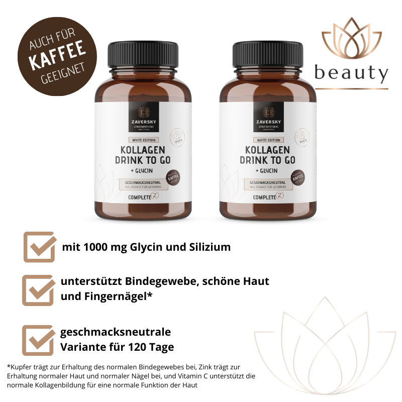 Kollagen WHITE EDITION mit Glycin und Silizium - NUR SOLANGE DER VORRAT REICHT- jetzt mit super Löslichkeit!