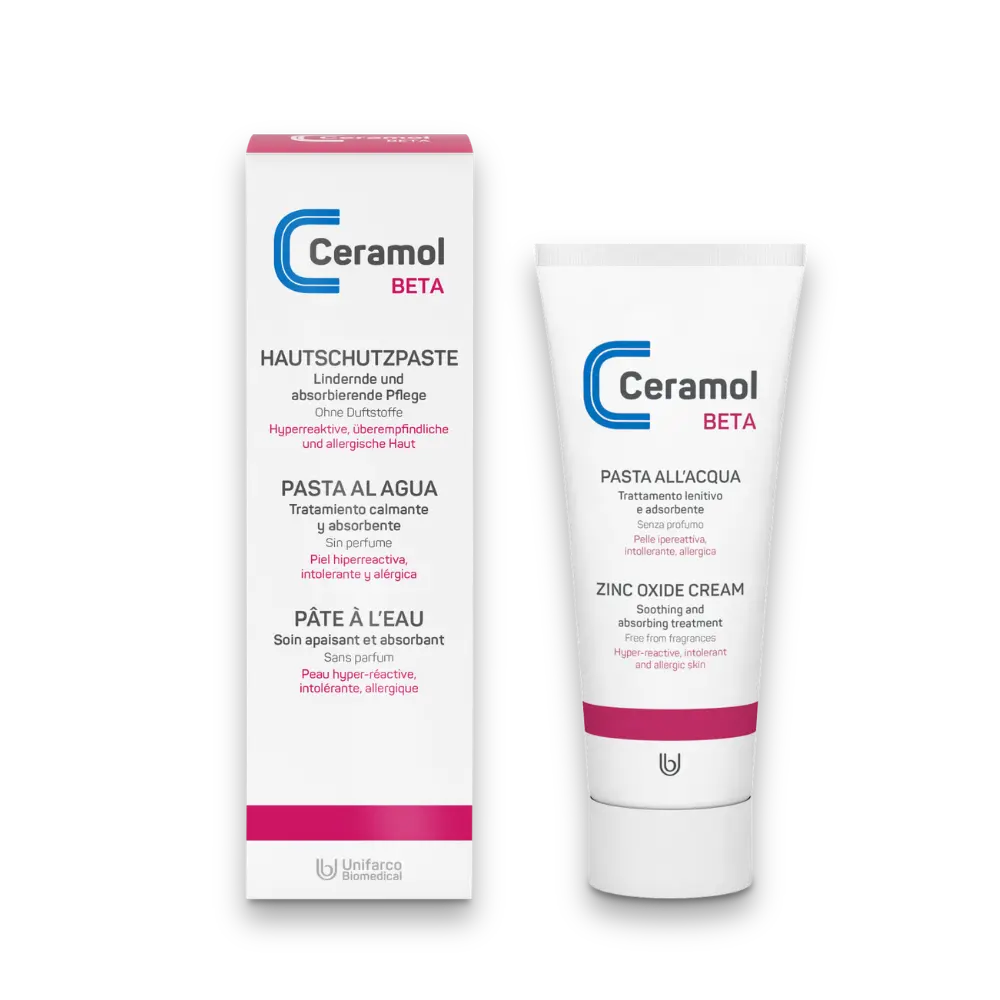 Hautschutzpaste Beta - Ceramol - Lindernde absorbierende kosmetische Pflege mit Antimikrobikum