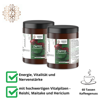 Zaffee - Energiekaffee mit Vitalpilzen für Energie, Vitalität und Nervenstärke bei Apotheke Zaversky