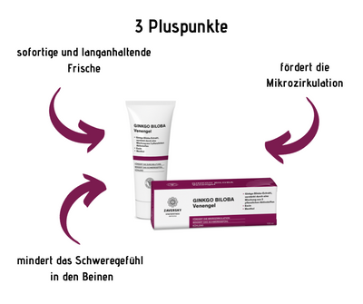 GINKGO BILOBA Venengel - fördert die Mikrozirkulation, mindert das Schweregefühl, kühlend bei Apotheke Zaversky