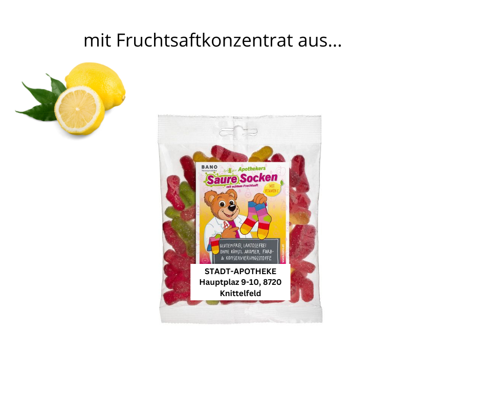 Saure Socken mit Vitamin C bei Apotheke Zaversky
