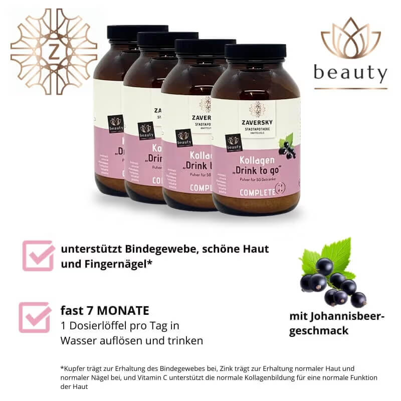 Kollagen mit Johannisbeerfruchtpulver - täglich genießen bei Apotheke Zaversky