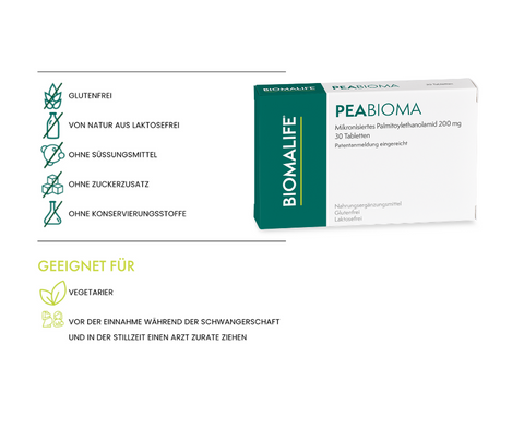 PEABIOMA - PEA Palmitoylethanolamid mit Vitamin B2 von BIOMALIFE