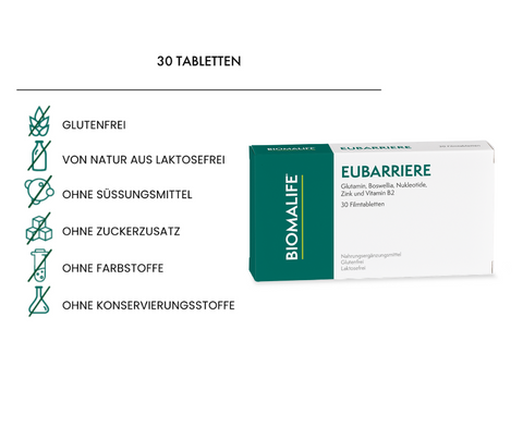 EUBARRIERE - Auf der Basis von Glutamin, Boswellia, Nukleotiden, Zink und Vitamin B2 von Biomalife