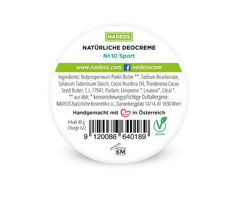 Natürliche Deocreme - NADEOS - Sport Nummer 10