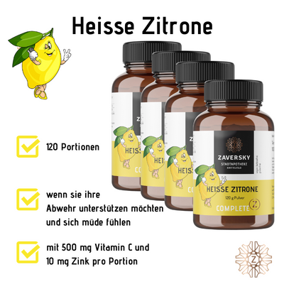 Heiße Zitrone - wenn sie ihr Abwehrsystem unterstützen wollen und sich müde fühlen bei Apotheke Zaversky