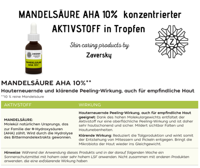 MANDELSÄURE AHA 10% konzentrierter AKTIVSTOFF in Tropfen CareZ bei Apotheke Zaversky