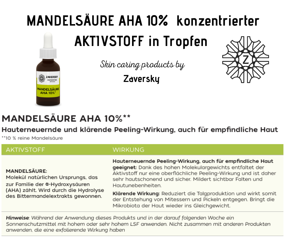 MANDELSÄURE AHA 10% konzentrierter AKTIVSTOFF in Tropfen CareZ bei Apotheke Zaversky