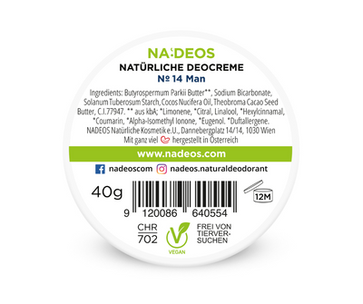 Natürliche Deocreme - NADEOS - Man Nummer 14 bei Apotheke Zaversky