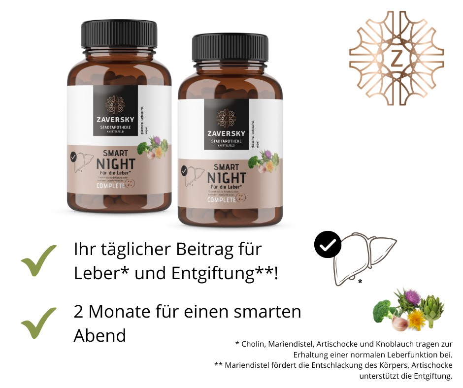 SmartNIGHT Kapseln - für die Leber und Entgiftung bei Apotheke Zaversky