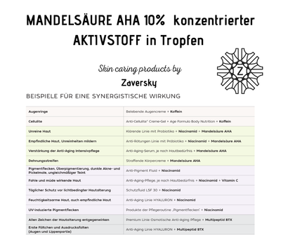 MANDELSÄURE AHA 10% konzentrierter AKTIVSTOFF in Tropfen CareZ bei Apotheke Zaversky