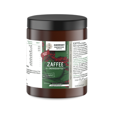 Zaffee - Energiekaffee mit Vitalpilzen für Energie, Vitalität und Nervenstärke bei Apotheke Zaversky