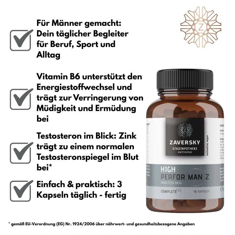 High PerforMANz - Multinährstoff-Formel für Männer bei Apotheke Zaversky