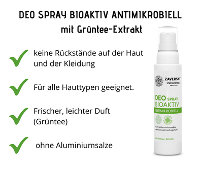 DEO SPRAY BIOAKTIV ANTIMIKROBIELL mit Grüntee-Extrakt bei Apotheke Zaversky
