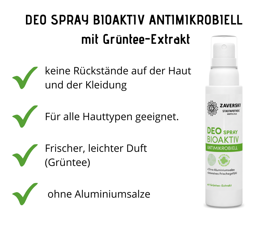 DEO SPRAY BIOAKTIV ANTIMIKROBIELL mit Grüntee-Extrakt bei Apotheke Zaversky