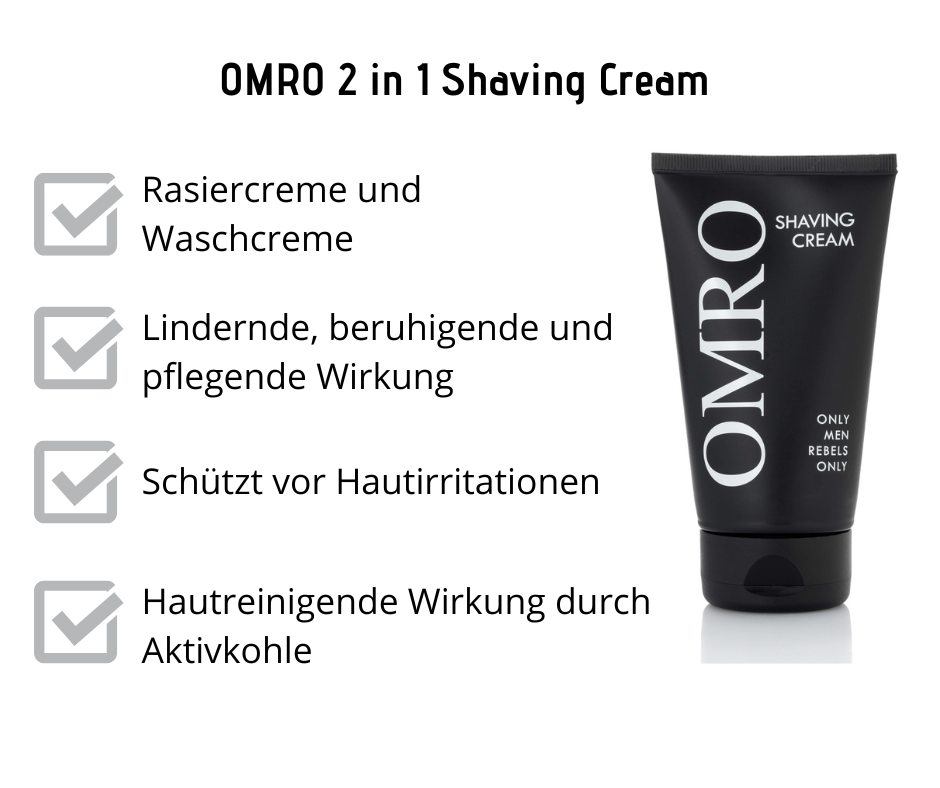 Shaving Cream 2 in 1  - OMRO - Rasiercreme und Waschcreme