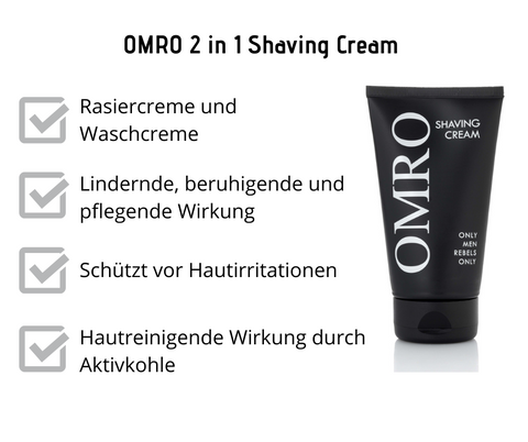 Shaving Cream 2 in 1  - OMRO - Rasiercreme und Waschcreme
