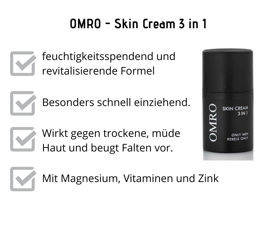 Skin Cream 3 in 1 - OMRO - feuchtigkeitsspendend, schnell einziehend, erfrischend bei Apotheke Zaversky