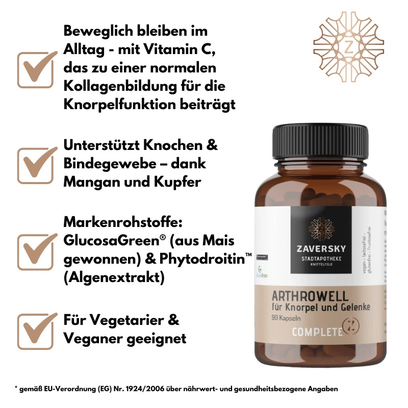 Arthrowell - Vegane Formel mit Vitamin C für Knorpel & Gelenke bei Apotheke Zaversky