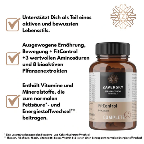 FitControl CompleteZ - Mit Vitamin B12 für Energie & Stoffwechsel bei Apotheke Zaversky