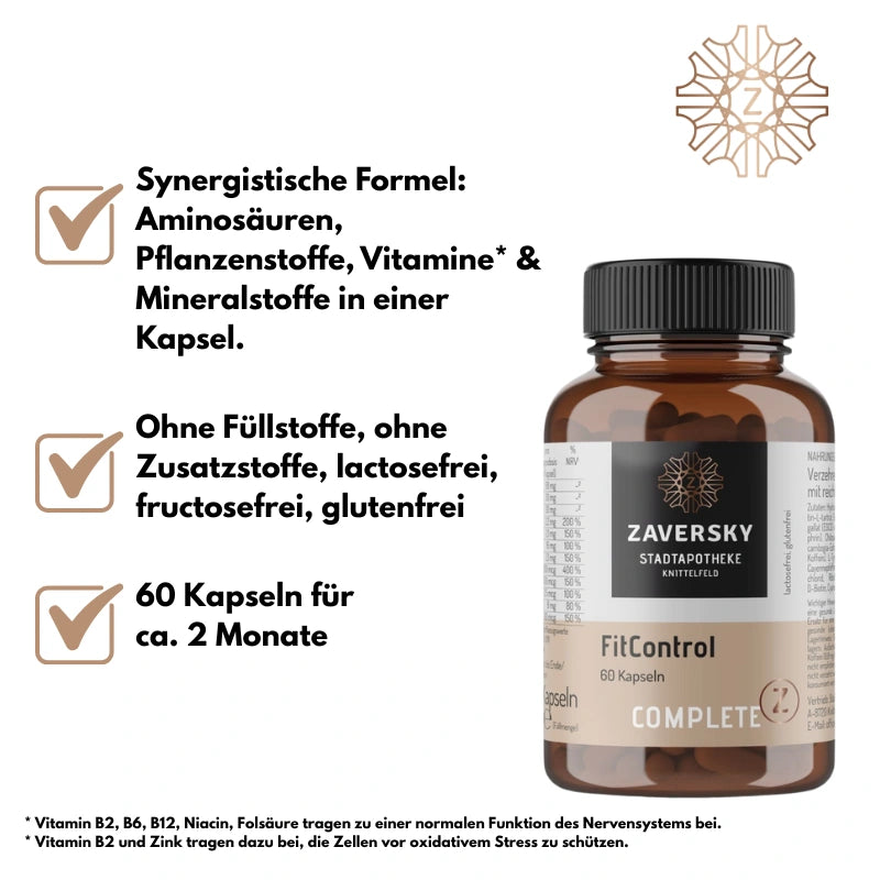 FitControl CompleteZ - Mit Vitamin B12 für Energie & Stoffwechsel bei Apotheke Zaversky