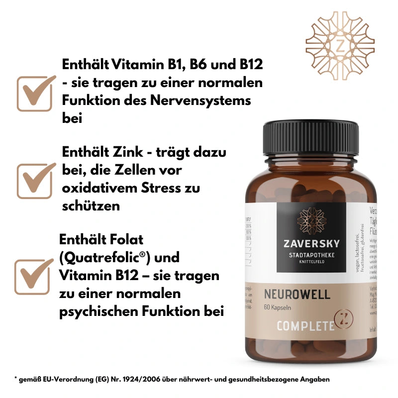 Neurowell Kapseln - der Nervenkomplex mit Citicolin & PEA - Gratis Produkt bei Apotheke Zaversky