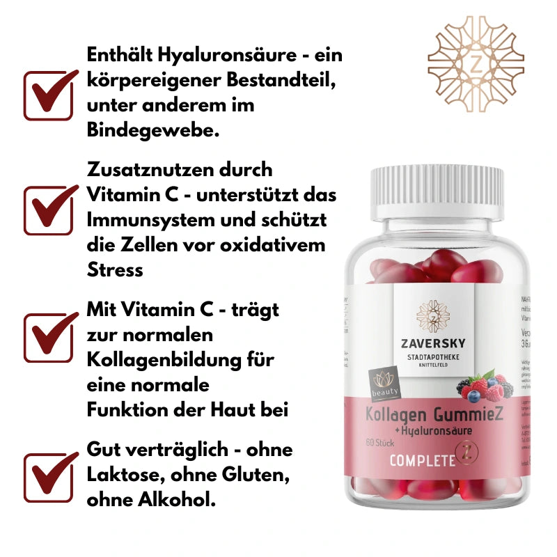 Kollagen GummieZ + Hyaluron & Vitamin C bei Apotheke Zaversky