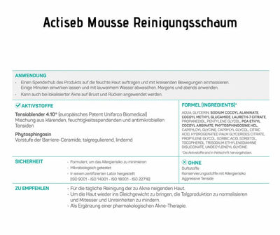 Actiseb Mousse - Ceramol ACN3 - Klärender Reinigungsschaum für Akne - Kosmetika - Apotheke Zaversky