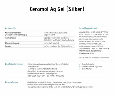 Ag Gel - Ceramol - regeneriert, lindert und wirkt antimikrobiell mit Silber - Kosmetika - Apotheke Zaversky
