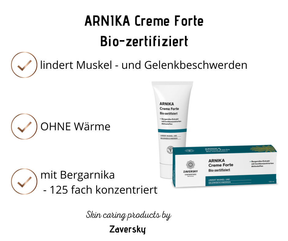 Arnika Creme Forte - Bio - lindert Muskel - und Gelenksbeschwerden - Hausapotheke - Apotheke Zaversky