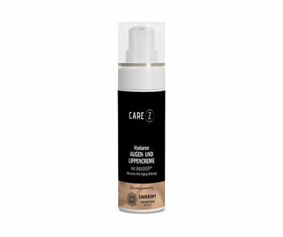 CARE Z Hyaluron Augen- und Lippencreme mit IALUDEEP®, Pumpspender in Schwarz-Beige, Zaversky Stadtapotheke