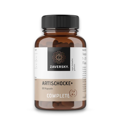 Complete Z Artischocke+ von Zaversky, braune Kapseldose mit 60 Kapseln, vegan, lactose- und glutenfrei.