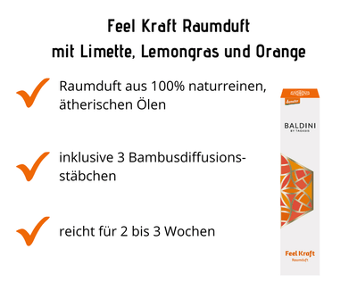 Feel Kraft Raumduft mit Limette, Lemongras und Orange - Hausapotheke - Apotheke Zaversky