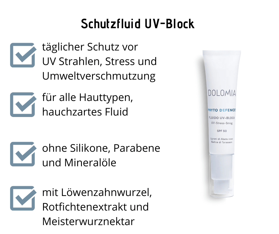 Fluid UV Block - Täglicher Schutz vor UV - Strahlen, Stress und Luftverschmutzung, das den Zeichen der Hautalterung entgegenwirkt, hauchzarte Textur - Kosmetika - Apotheke Zaversky