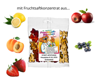 Fruchtsaftbärchen - Nahrungsergänzung - Apotheke Zaversky