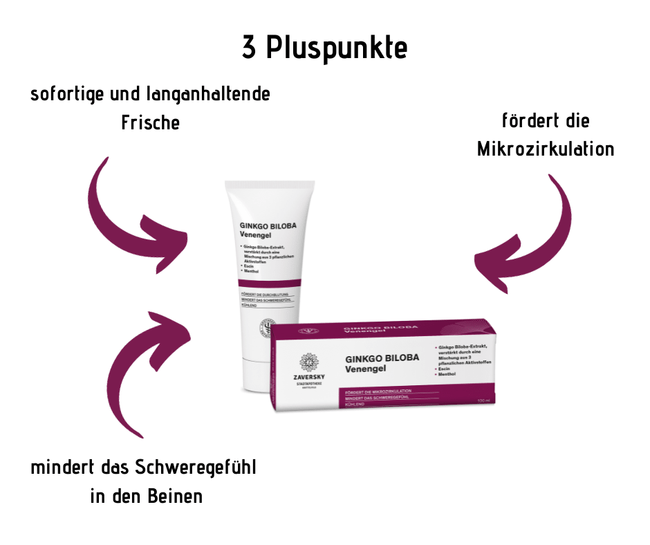 GINKGO BILOBA Venengel - fördert die Mikrozirkulation, mindert das Schweregefühl, kühlend - Hausapotheke - Apotheke Zaversky
