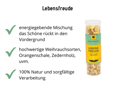 Lebensfreude - Weihrauch mit Blütenmischung, energiegebende Mischung - Hausapotheke - Apotheke Zaversky