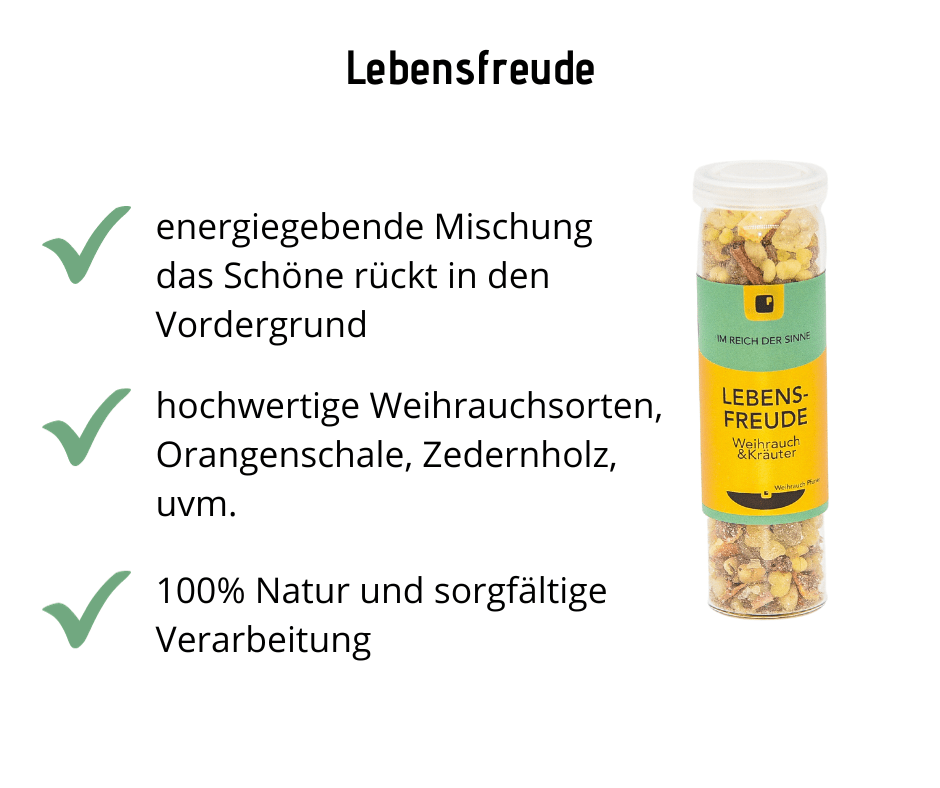 Lebensfreude - Weihrauch mit Blütenmischung, energiegebende Mischung - Hausapotheke - Apotheke Zaversky