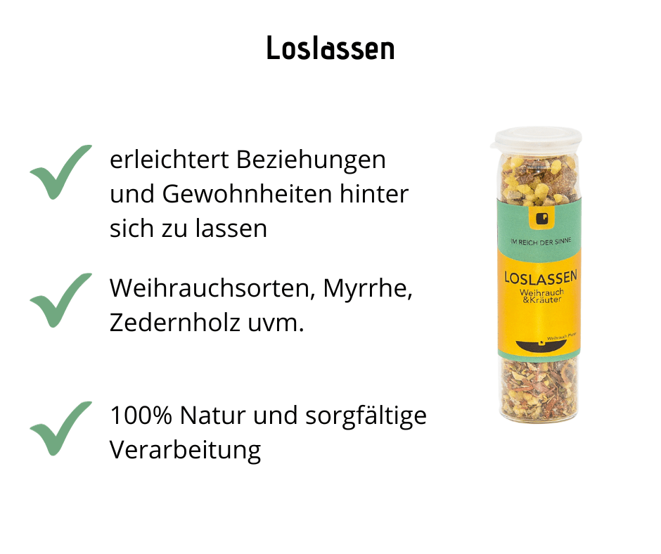 Loslassen - Weihrauch mit Kräutern, erleichtert Gewohnheiten hinter sich zu lassen - Hausapotheke - Apotheke Zaversky