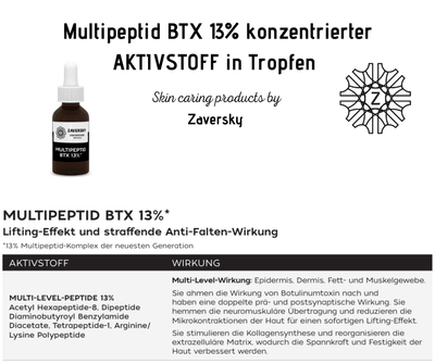 Multipeptid BTX 13% konzentrierter Aktivstoff in Tropfen - Kosmetika - Apotheke Zaversky