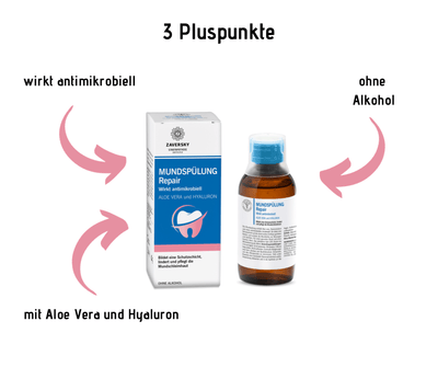 Mundspülung Repair - Aloe Vera und Hyaluron - bildet eine Schutzschicht - Hausapotheke - Apotheke Zaversky